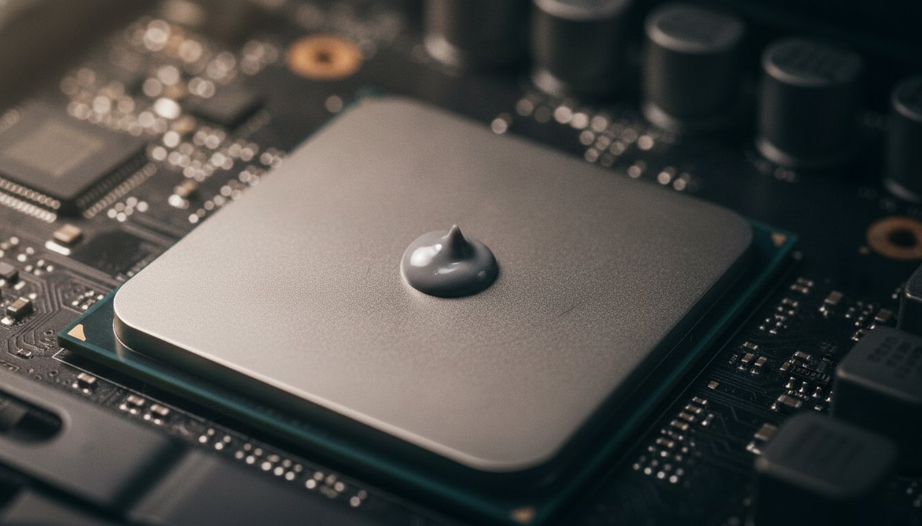 A pea sized dot of thermal paste on a processor, the small step that costs an hour when the cooler has to come back off