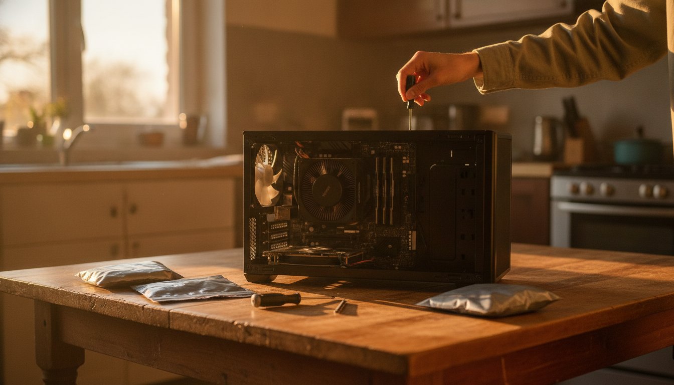 Building a desktop PC at a kitchen table on a weekend, when paying a shop build fee is not worth it