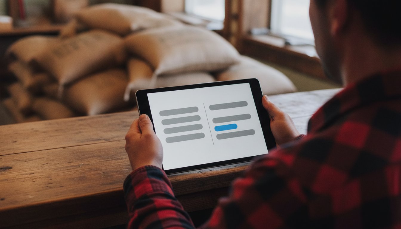 A hand holding a tablet split between a plain business listing and a paragraph of text with one highlighted link, showing the difference between a citation and a backlink
