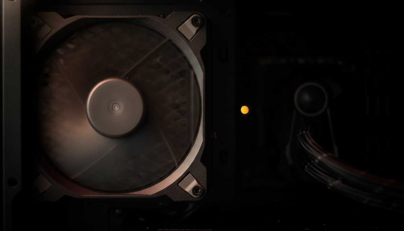 Case fans spinning and an indicator light glowing at first boot, the sign a new build POSTed