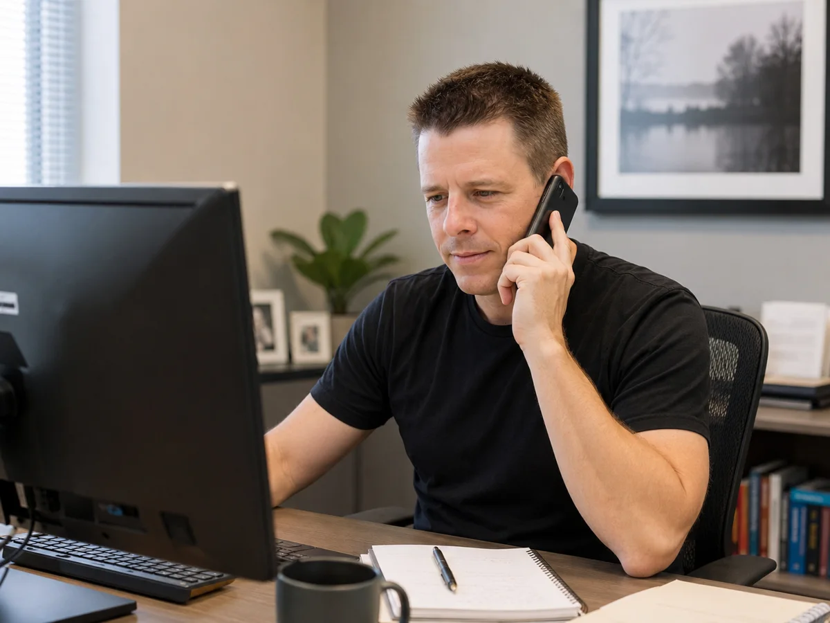 Mike of Stateline Tech taking a customer call
